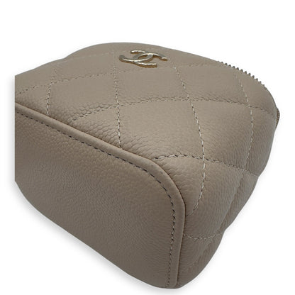 CC Vanity Bag Beige in Caviar Leather, Gold hardware