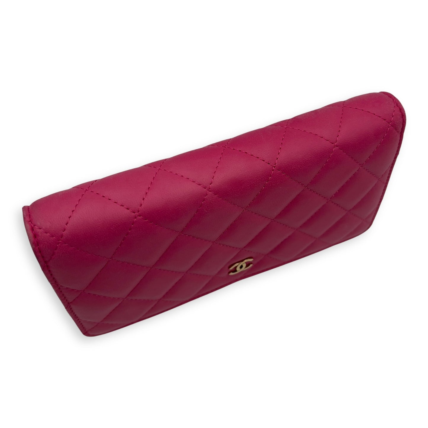 CC Wallet On Chain Pink in Lambskin, Gold hardware