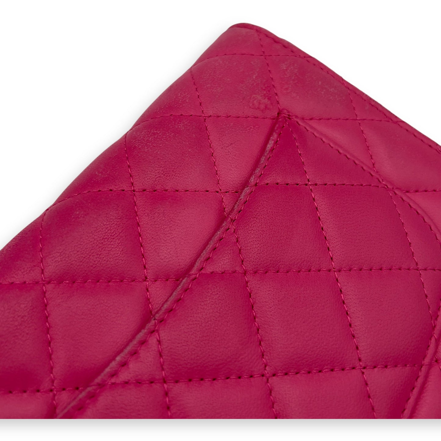 CC Wallet On Chain Pink in Lambskin, Gold hardware