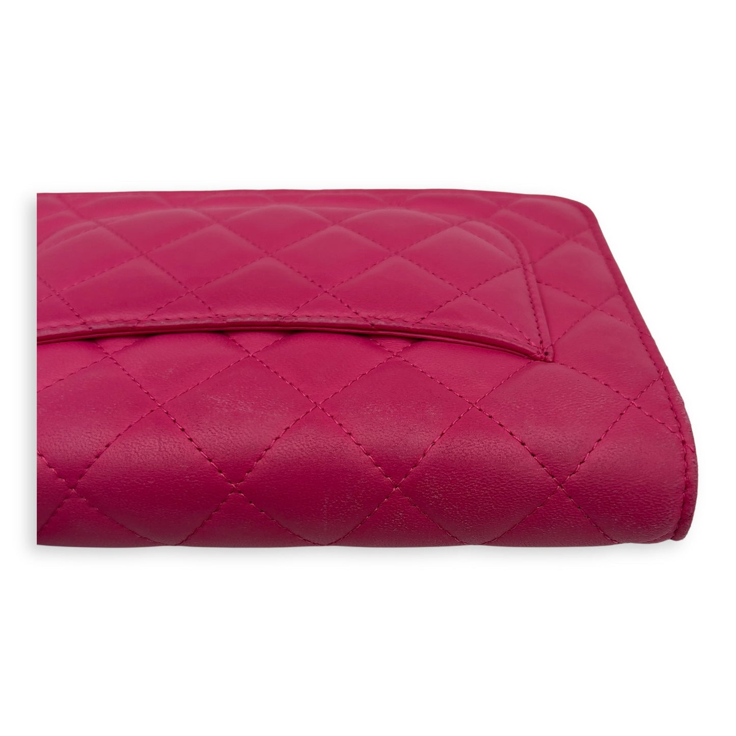 CC Wallet On Chain Pink in Lambskin, Gold hardware