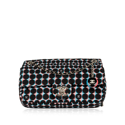 Polka-Dot Nylon Flap Bag
