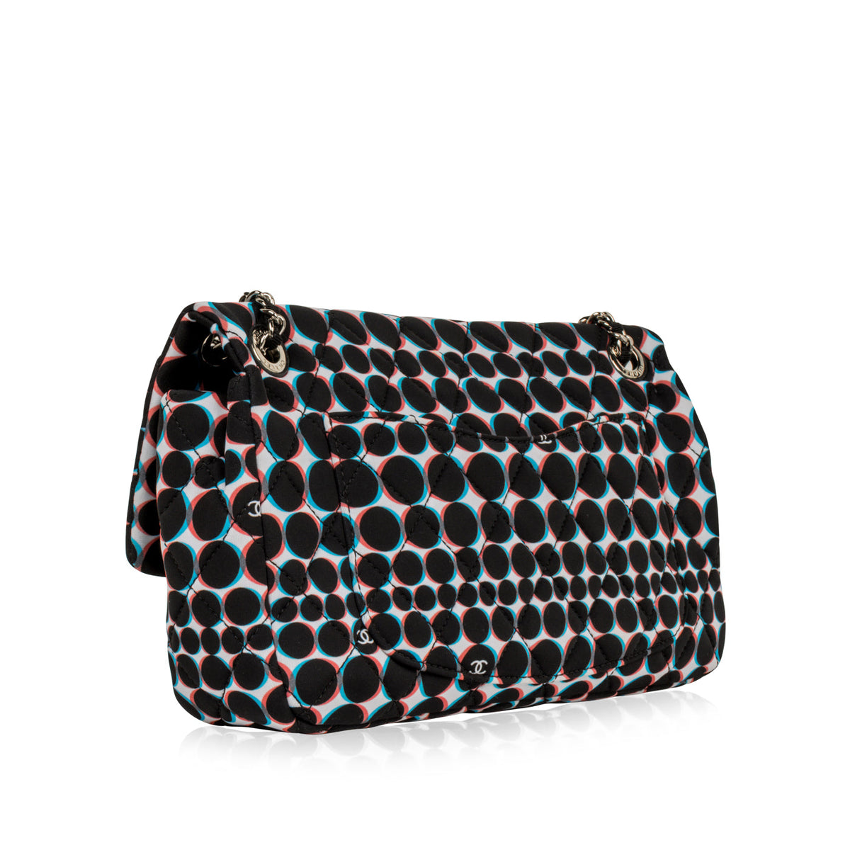 Polka-Dot Nylon Flap Bag