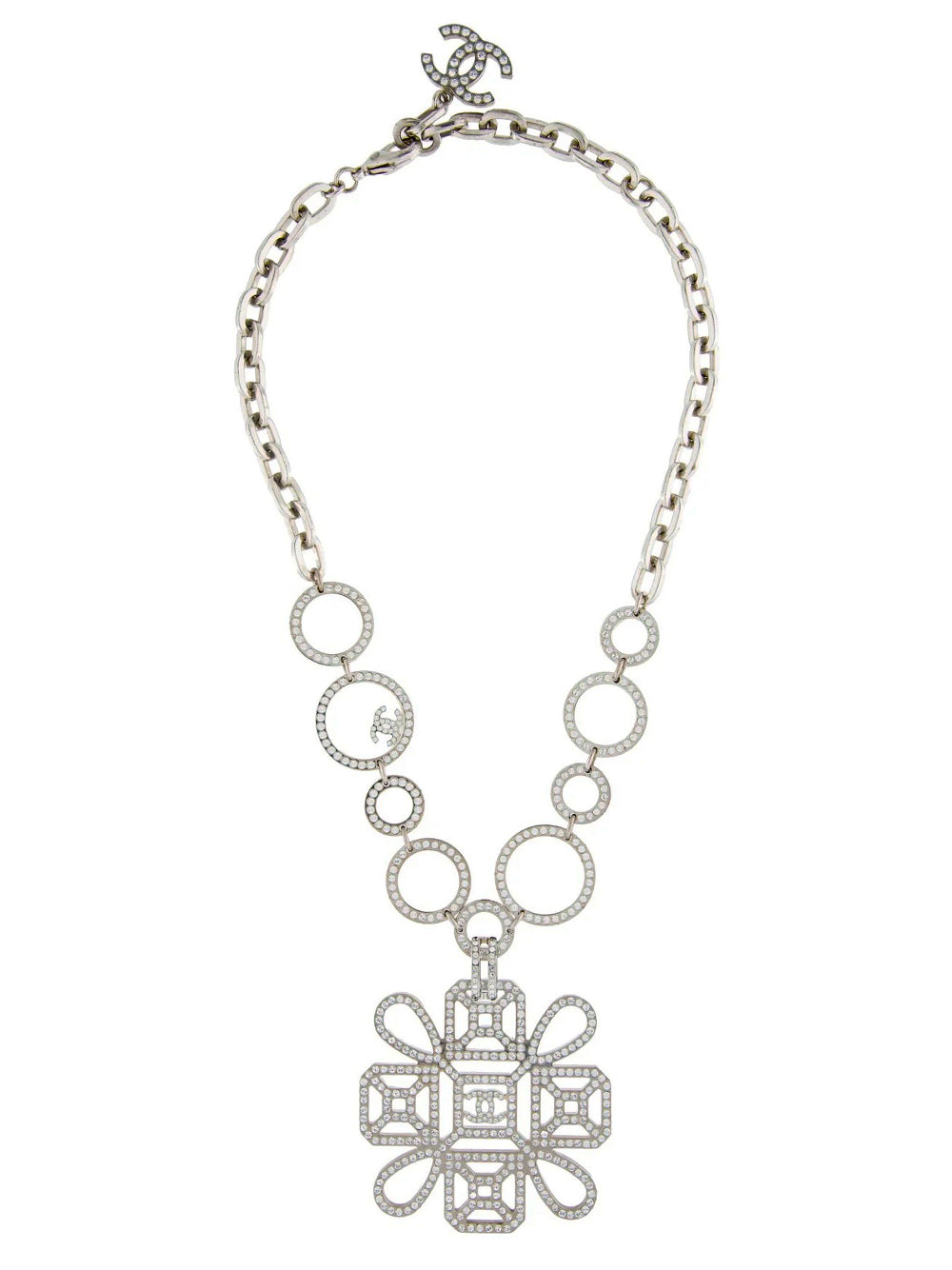 Strass CC Silver Collar Necklace