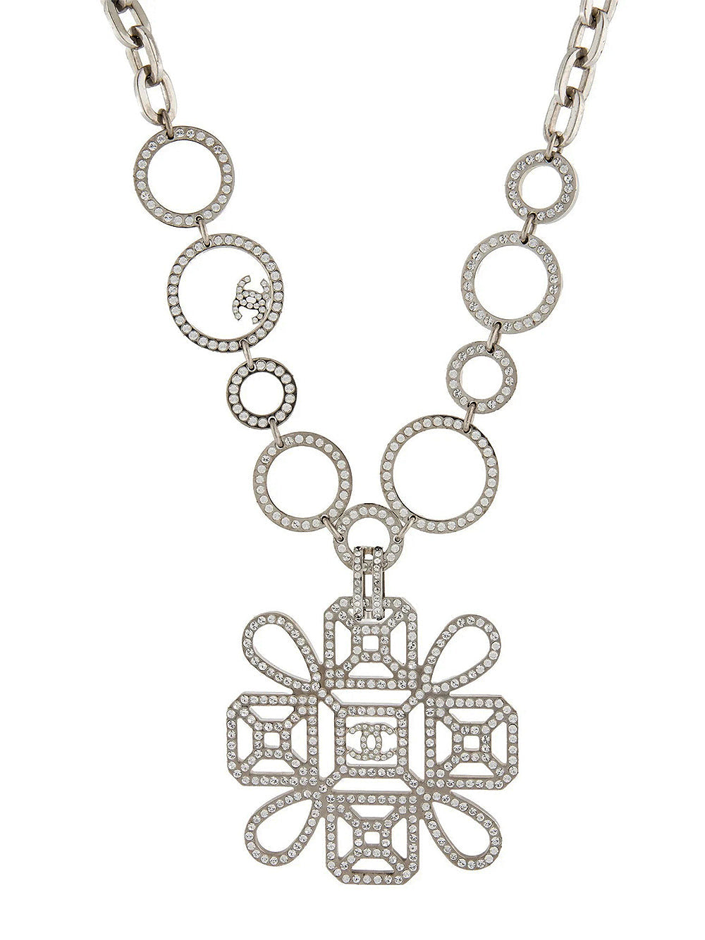 Strass CC Silver Collar Necklace