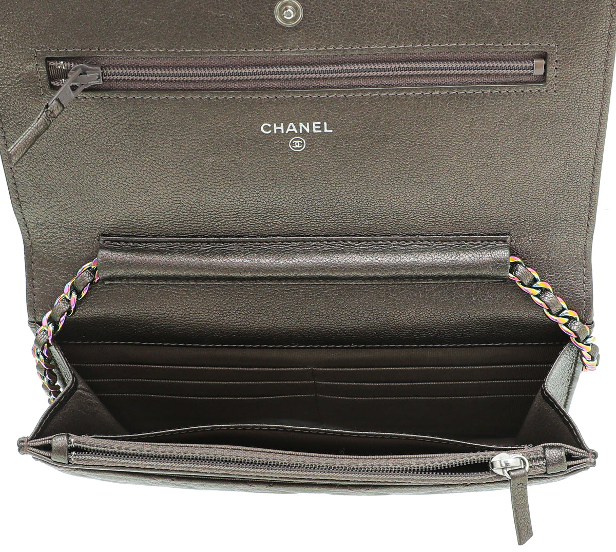 Chanel Dark Bronze CC Classic Wallet On Chain