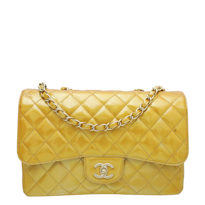 Chanel Yellow Gold CC Single Flap Jumbo Bag