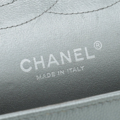 Chanel Grey CC Classic Chevron Double Flap Jumbo Bag