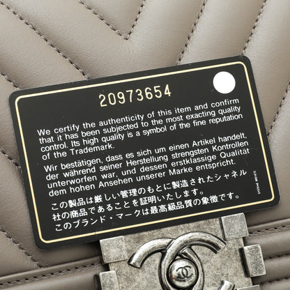 Chanel Etoupe Chevron Le Boy Medium Bag