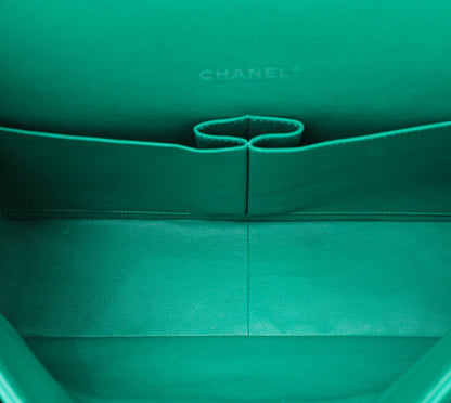 Chanel Green CC Classic Double Flap Maxi Bag