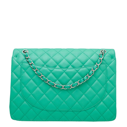 Chanel Green CC Classic Double Flap Maxi Bag