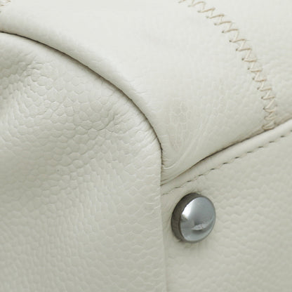 Chanel Ivory Square Quilt Lax Bowling Bag