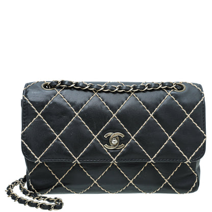 Chanel Black Wild Stitch Flap Medium Bag