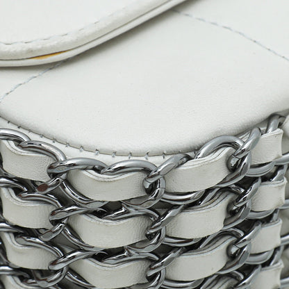 Chanel White Multi Chain Flap Bag