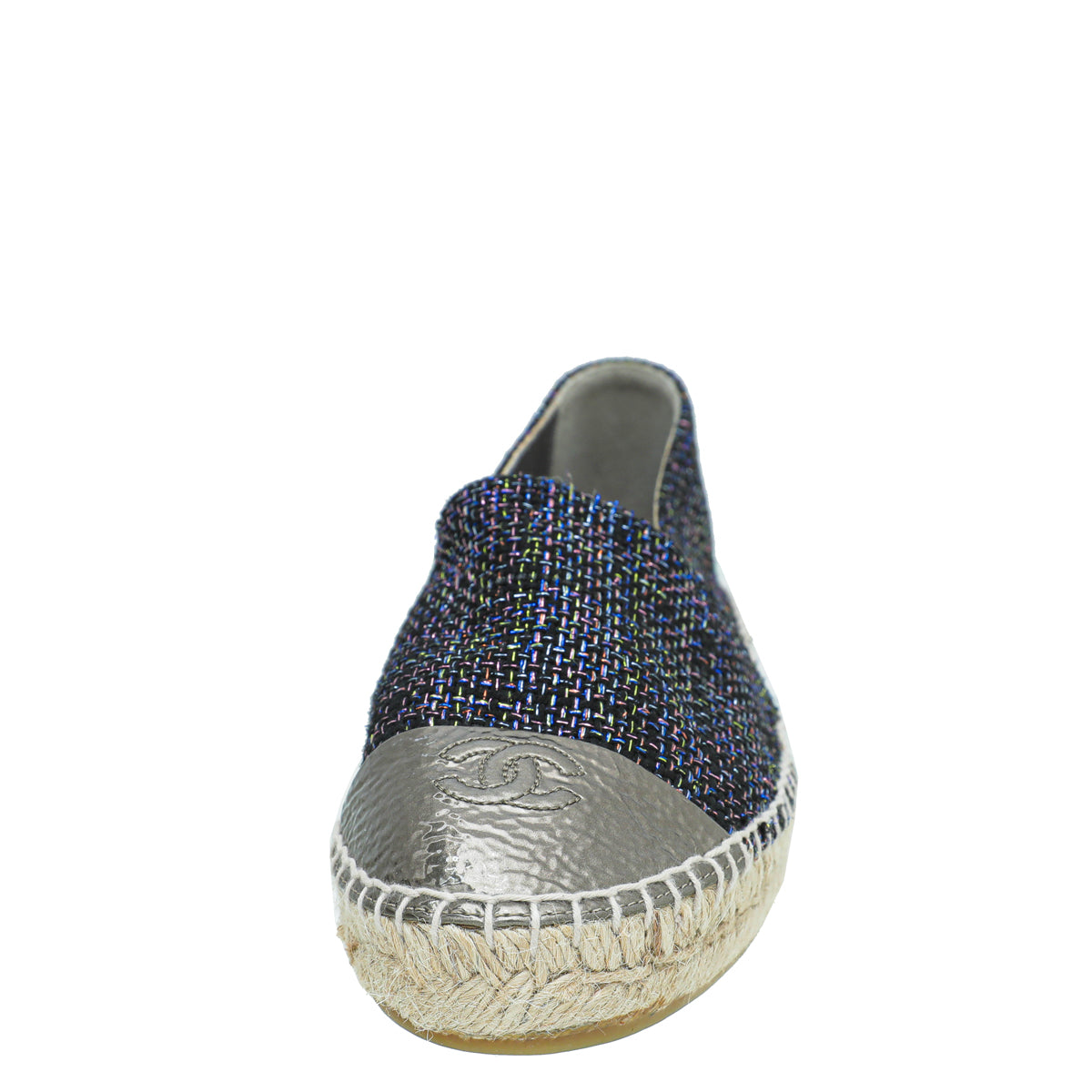 Chanel Bronze Multicolor CC Tweed Espadrille 39