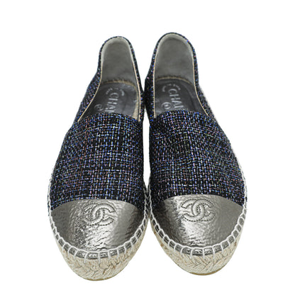 Chanel Bronze Multicolor CC Tweed Espadrille 39