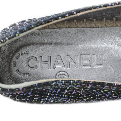 Chanel Bronze Multicolor CC Tweed Espadrille 39