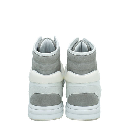 Chanel Light Grey CC Suede Ankle Sneaker 39.5