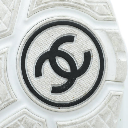 Chanel Light Grey CC Suede Ankle Sneaker 39.5