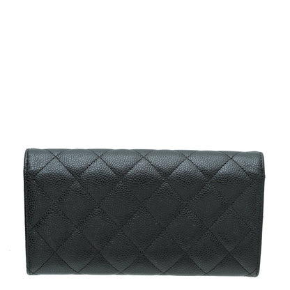 Chanel Black L-Gusset Flap Wallet