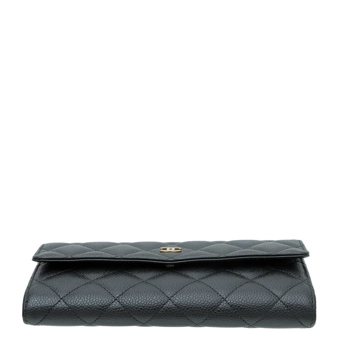 Chanel Black L-Gusset Flap Wallet