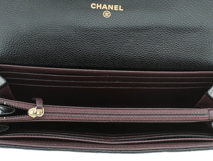 Chanel Black L-Gusset Flap Wallet