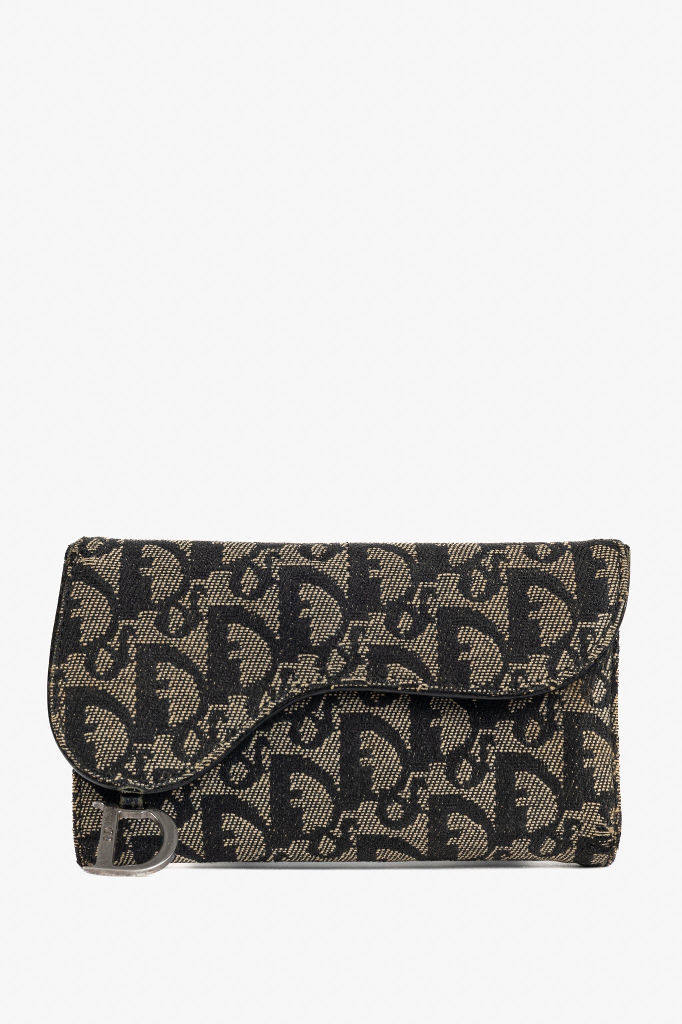 Christian Dior Saddle Noir Logo-Monogram Canvas Wallet