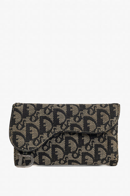 Christian Dior Saddle Noir Logo-Monogram Canvas Wallet