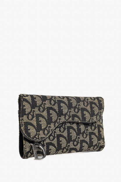 Christian Dior Saddle Noir Logo-Monogram Canvas Wallet