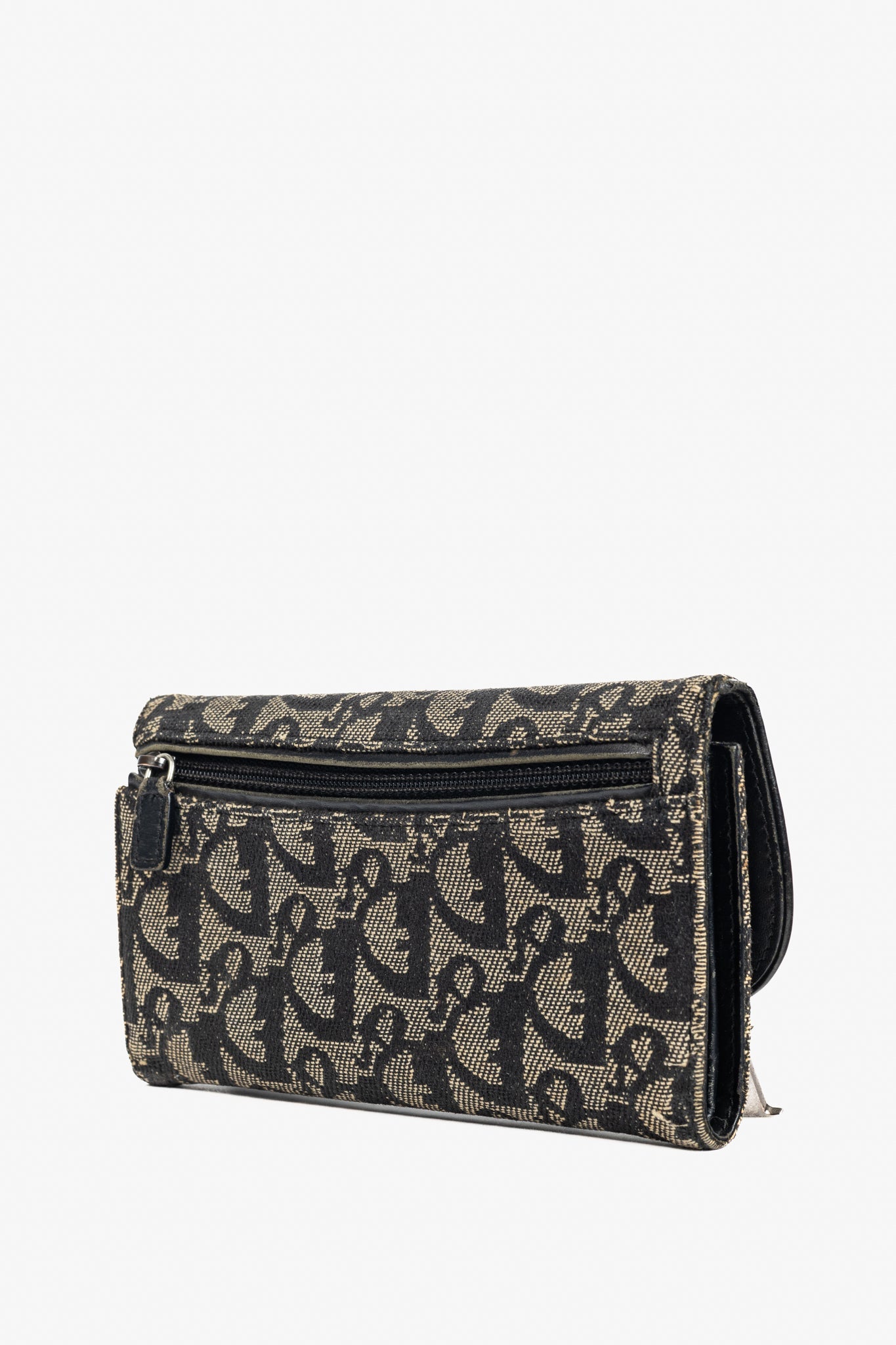 Christian Dior Saddle Noir Logo-Monogram Canvas Wallet