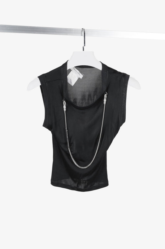 Christian Dior Silver Logo Chain Tank Top