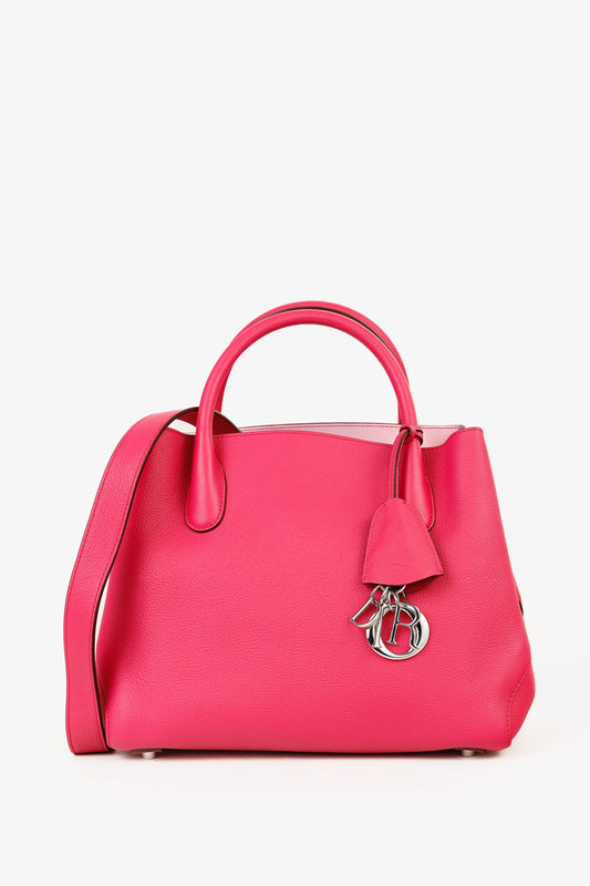 Christian Dior Open Bar Small Pink Supple Grained Calfskin Leather Tote