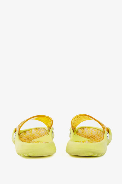 Dior Y2K Yellow Perforated Logo Rubber Slide Sandals