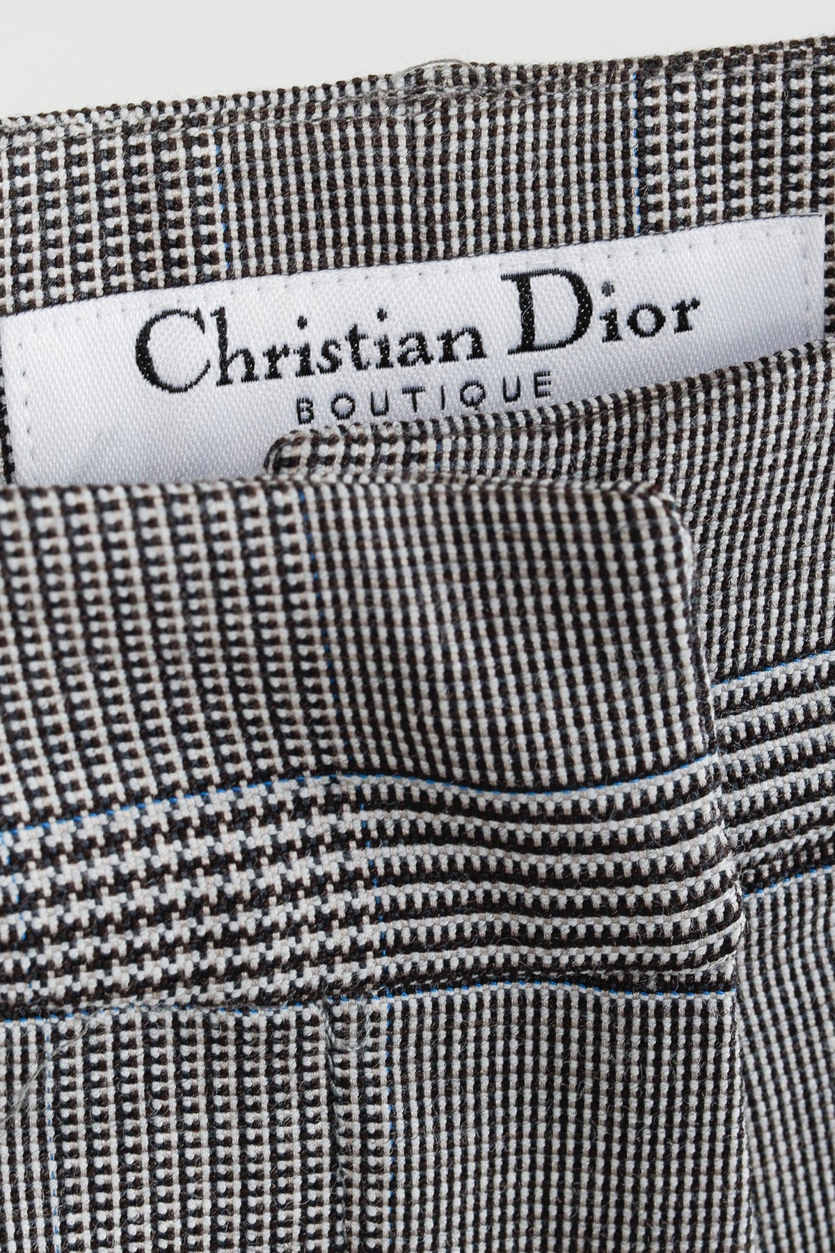 Christian Dior Grey Plaid Flared Trousers