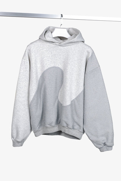 Dior x ERL Resort 23 Runway Gray Heathered Cotton Fleece Swirl Hoodie