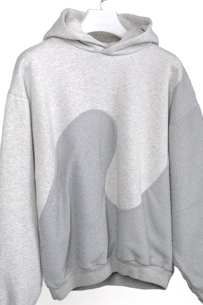 Dior x ERL Resort 23 Runway Gray Heathered Cotton Fleece Swirl Hoodie