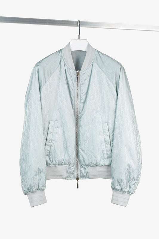 Dior Reversible Gray Oblique Nylon Bomber Jacket