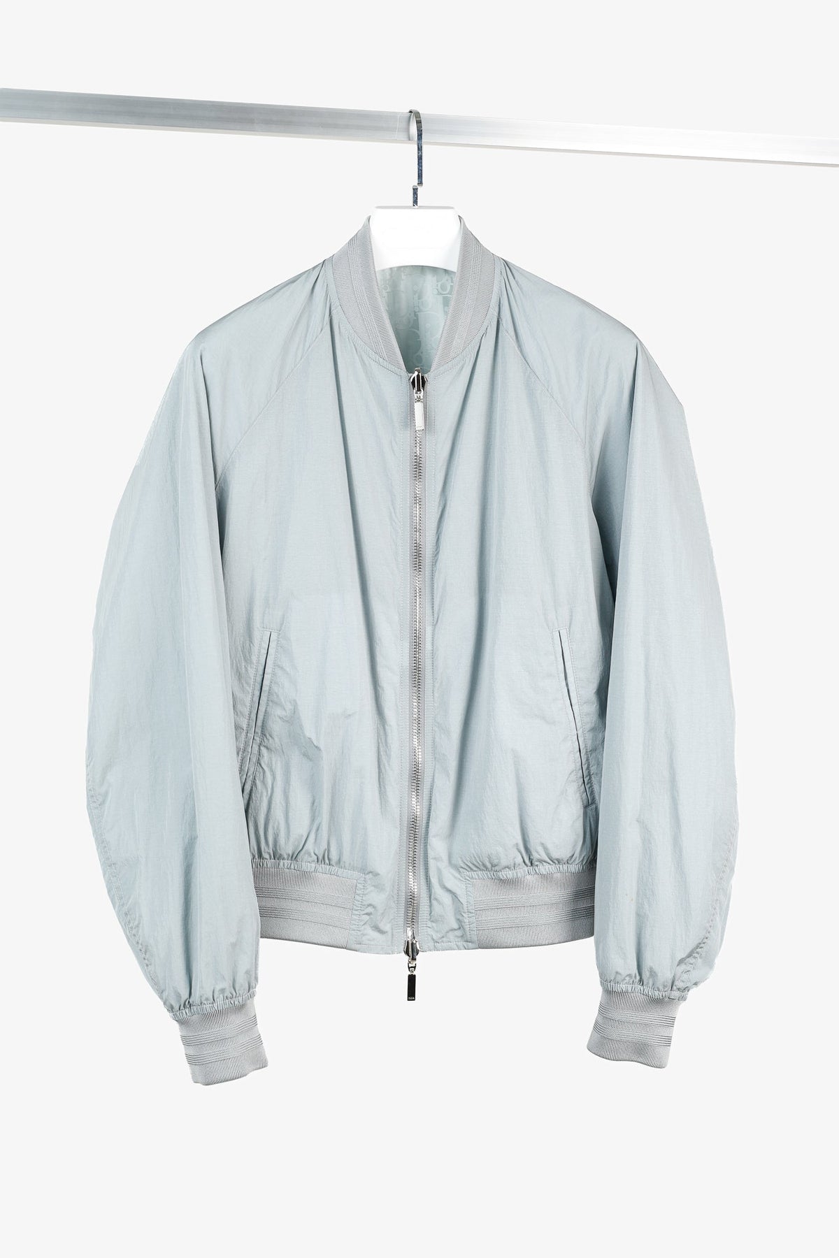 Dior Reversible Gray Oblique Nylon Bomber Jacket