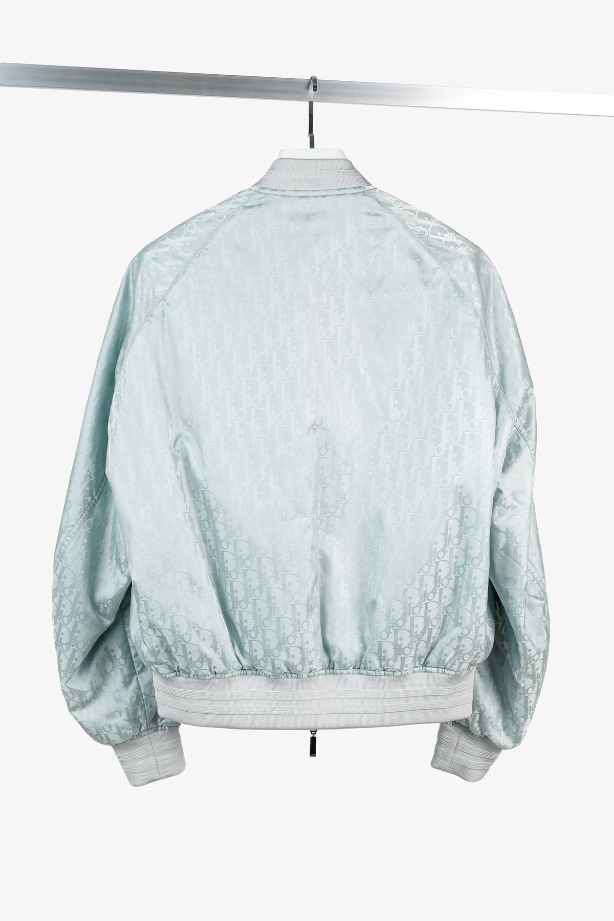 Dior Reversible Gray Oblique Nylon Bomber Jacket