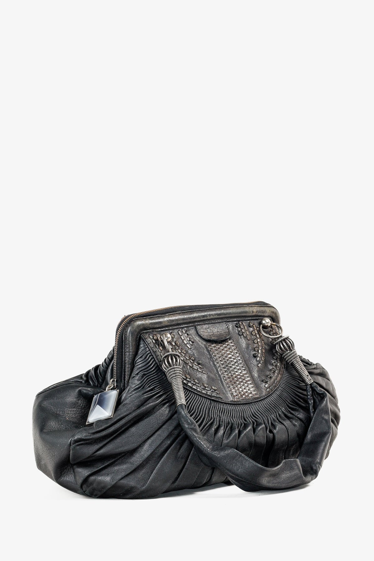 Dior AW/07 Le Plisse Black Large Zipped Frame Bag