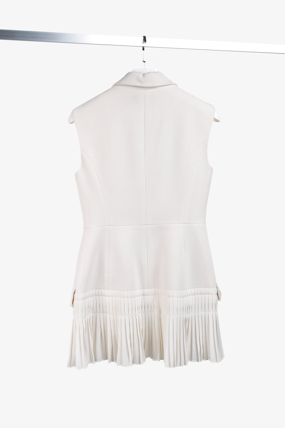 Christian Dior Tailored Wool and Silk Cream Pleated Tunic Vest