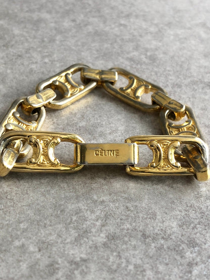 CELINE Triomphe Bracelet Gold Vintage 8z3fdy