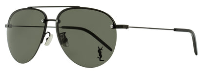 Saint Laurent Pilot Sunglasses Classic 11/F M 001 Black 61mm YSL Black