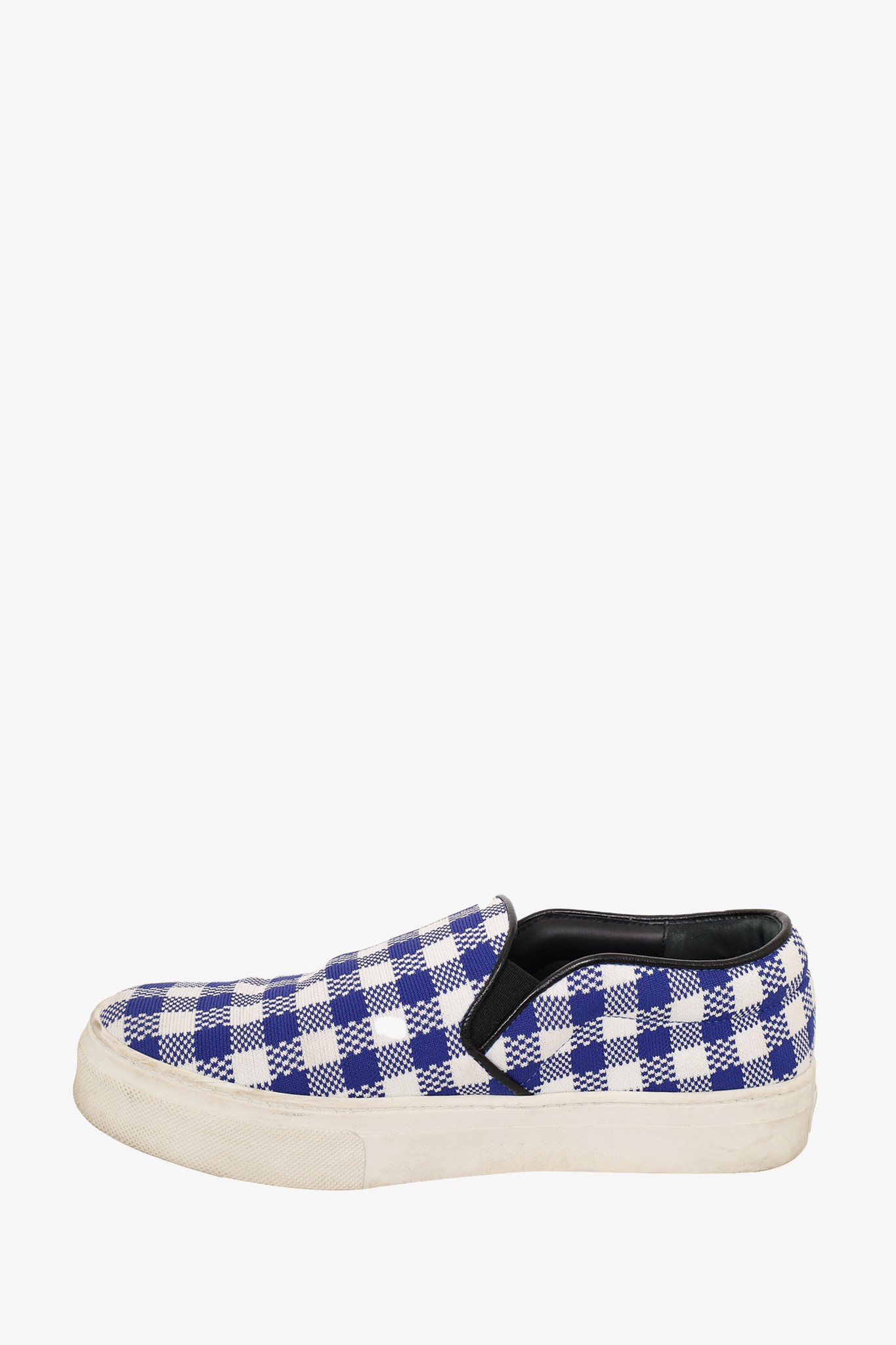 Celine Blue/White Plaid Slip-on Sneaker Size 37