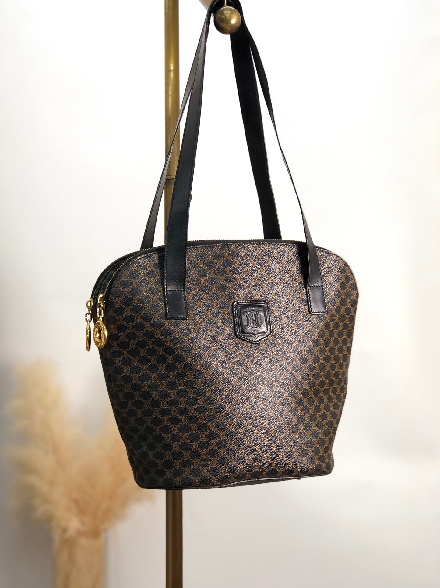 CELINE  Shoulder bag Totebag Black Vintage brgwj3
