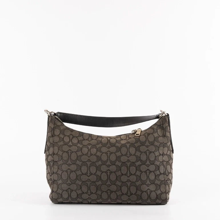 Coach Black Signature Canvas and Leather Celeste Hobo