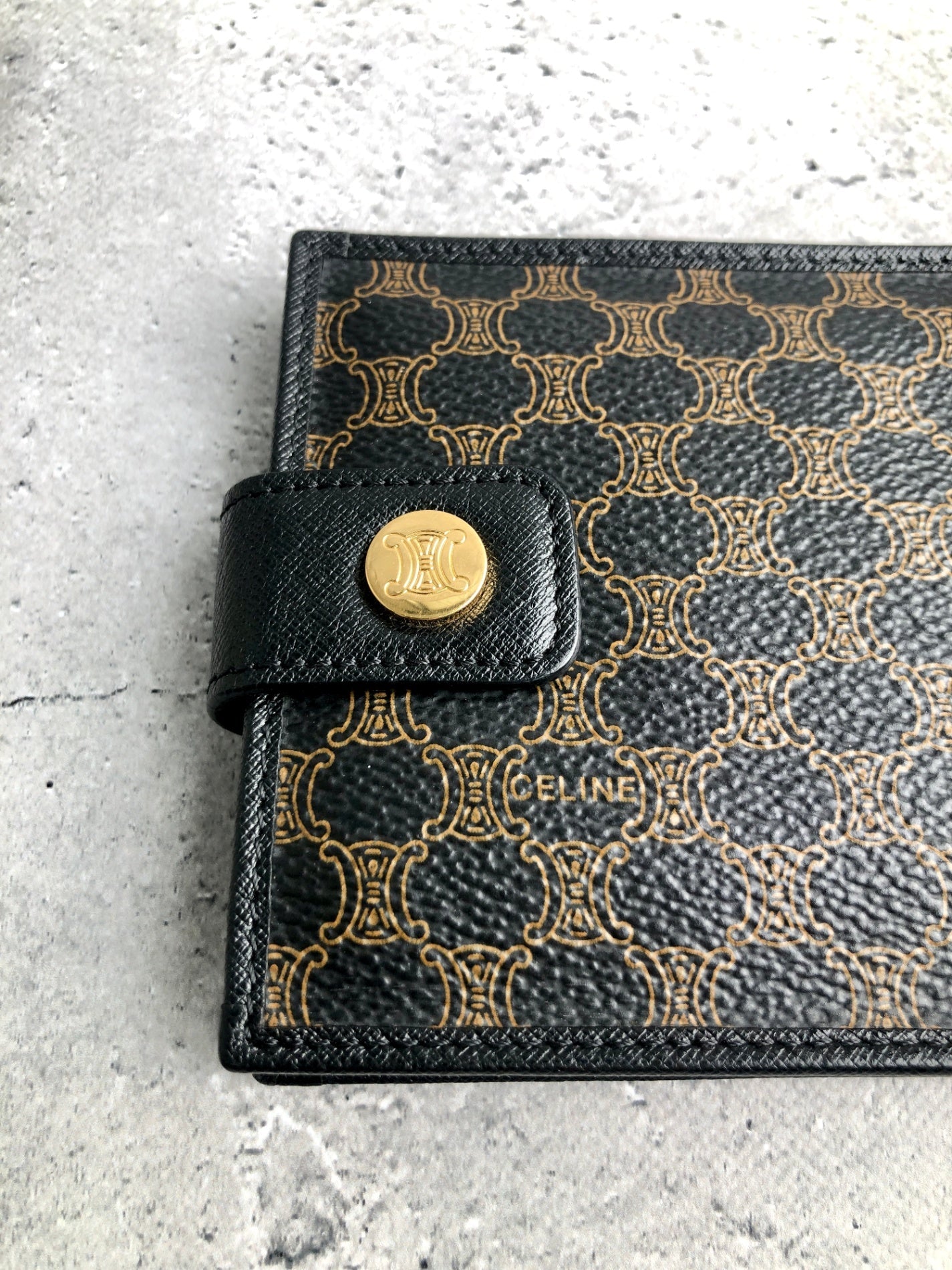 CELINE  Folded Wallet Black Vintage y827bx