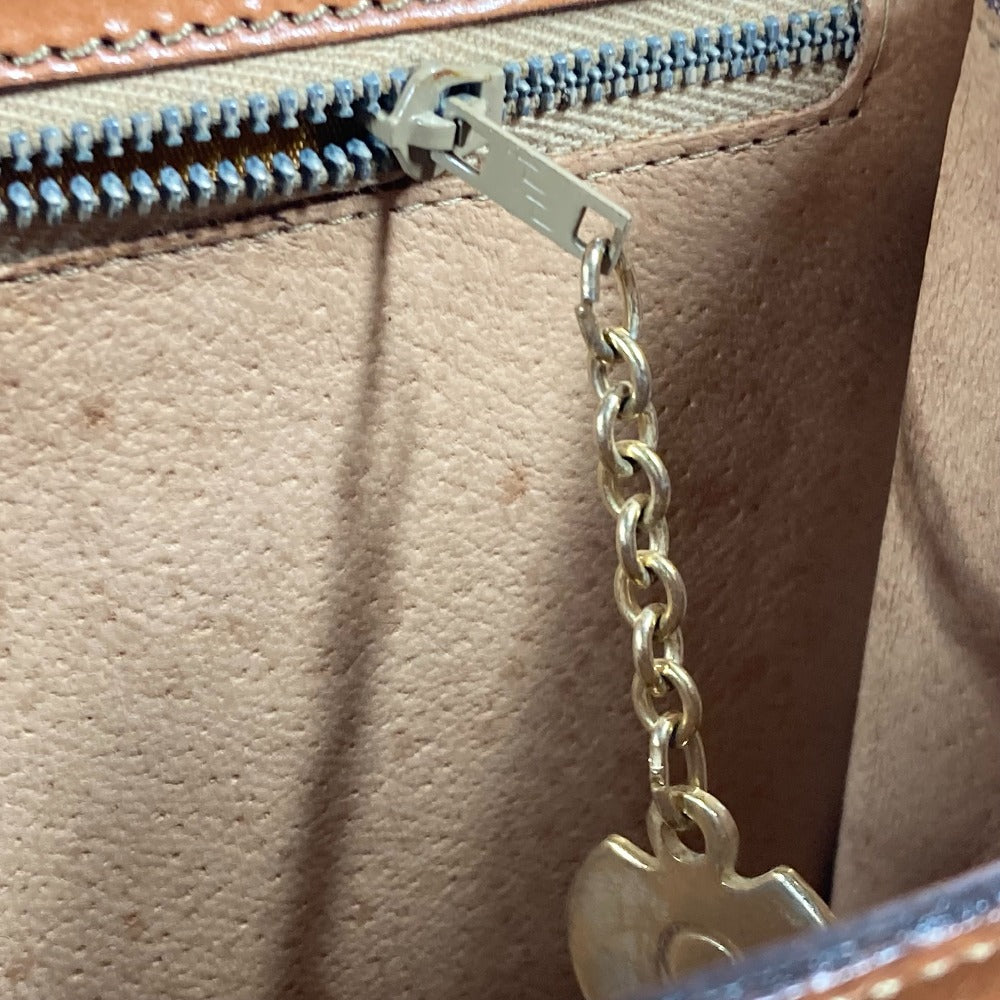 CELINE Handbag Leather / canvas Brown vintage Macadam Women Used