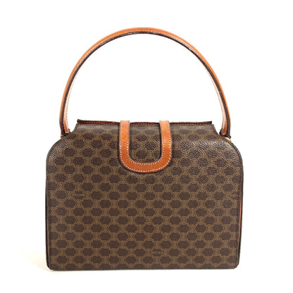 CELINE Handbag Leather / canvas Brown vintage Macadam Women Used