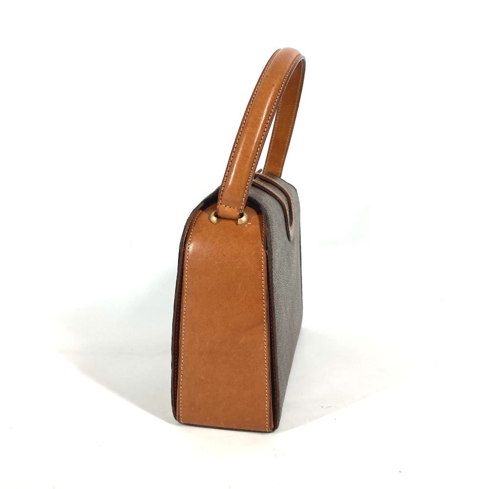 CELINE Handbag Leather / canvas Brown vintage Macadam Women Used