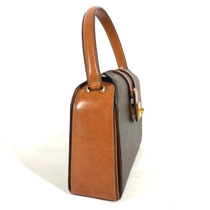 CELINE Handbag Leather / canvas Brown vintage Macadam Women Used